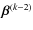 $\vec{\beta}^{(k-2)}$
