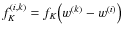 $f_K^{(i,k)}=f_K\big(w^{(k)}-w^{(i)}\big)$