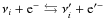 $\nu_{i}+{\rm e}^{-}\leftrightarrows\nu'_{i}+{\rm e }'^{-}$