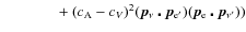 $~~~~~~~~~~~~~~+(c_{\rm A}-c_{V})^{2}
(\vec{p}_{\nu}\centerdot\vec{p}_{\rm e'})
(\vec{p}_{\rm e}\centerdot\vec{p}_{\nu'}))$