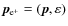 $\vec{p}_{\rm e^{+}}=(\vec{p},\varepsilon)$