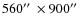 $560\hbox{$^{\prime\prime}$ }\times 900\hbox{$^{\prime\prime}$ }$