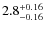 $\rm 2.8^{+0.16}_{-0.16}$