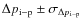 $\Delta p_{\rm i-p}\pm\sigma_{{\rm\Delta} p_{\rm i-p}}$