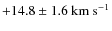$+14.8\pm 1.6~{\rm km~s}^{-1}$