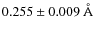 $0.255\pm 0.009~ {\rm\AA}$