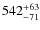 $\rm 542^{+63}_{-71}$
