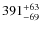 $\rm 391^{+63}_{-69}$