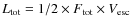 $L_{\rm {tot}} = 1/2 \times F _{\rm {tot}} \times {V}_{\rm {esc}}$