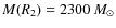 $M(R_{2}) = 2300~M_{\odot}$