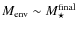 $M_{\rm {env}} \sim M_{\star}^{\rm final}$