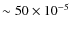$\sim 50 \times 10^{-5}$