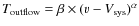 $T_{\rm {outflow}} = \beta \times ({v}-{V}_{\rm sys})^{\alpha}$