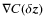$\nabla C(\delta \vec{z})$