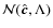 $\mathcal{N}(\hat{\vec{c}}, \Lambda)$