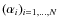 $(\alpha_i)_{i=1,...,N}$
