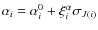 $\alpha_i= \alpha_i^0+\xi_{i}^{\alpha} \sigma_{J(i)}$