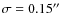 $\sigma= 0.15''$