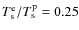 $T_{\rm s}^{\rm e}/T_{\rm s}^{\rm p}=0.25$