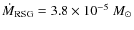 $\dot{M}_{\rm RSG}=3.8 \times 10^{-5}~M_\odot$
