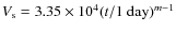 $V_{\rm s}=3.35 \times 10^4 (t/1~{\rm day})^{m-1}$