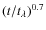 $(t/t_\lambda )^{0.7}$
