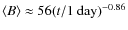 $\langle B \rangle \approx 56 (t/1~{\rm day})^{-0.86}$
