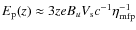 $E_{\rm p}(z) \approx 3 z e B_u V_{\rm s} c^{-1} \eta_{\rm mfp}^{-1}$
