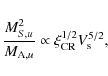 \begin{displaymath}{M_{S,u}^2 \over M_{{\rm A},u}} \propto \xi_{\rm CR}^{1/2} V_{\rm s}^{5/2},
\end{displaymath}