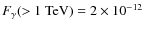 $F_\gamma(>1~{\rm TeV})=2 \times 10^{-12}$