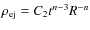 $\rho_{\rm ej} = C_2 t^{n-3} R^{-n}$