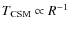 $T_{\rm CSM} \propto R^{-1}$