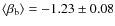 $\langle \beta_{\rm b} \rangle = -1.23 \pm 0.08$