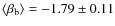 $\langle\beta_{\rm b}\rangle = -1.79 \pm 0.11$