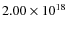 $ 2.00 \times 10^{18}$