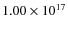 $ 1.00 \times 10^{17}$