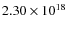 $ 2.30 \times 10^{18}$