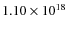 $ 1.10 \times 10^{18}$