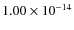 $1.00\times10^{-14}$