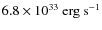 $6.8 \times 10^{33}~{\rm erg~s^{-1}}$