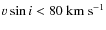 $\varv\sin i< 80~ {\rm km}~ {\rm s}^{-1}$