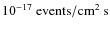 $10^{-17} ~\rm events/cm^2 ~ s$