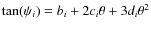 $\tan(\psi_i)= b_i+2c_i\theta+3d_i\theta^2$