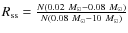 $R_{\rm ss}=\frac{N(0.02~ M_{\odot}{-}0.08~ M_{\odot})}{N(0.08 ~M_{\odot}{-}10~ M_{\odot})}$