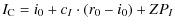 $\displaystyle I_{\rm C}=i_0 +c_I \cdot (r_0-i_0)+ZP_I$