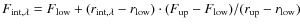 $F_{\rm int,\lambda}=F_{\rm low}+(r_{\rm int,\lambda}-r_{\rm
low})\cdot (F_{\rm up}-F_{\rm low})/(r_{\rm up}-r_{\rm low})$