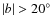 $\vert b\vert>20^\circ$