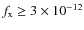 $f_{\rm x} \ge 3 \times 10^{-12}$