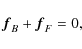 \begin{displaymath}
{\vec f}_B+{\vec f}_F=0,
\end{displaymath}