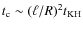 $t_{\rm c}\sim(\ell/R)^2 t_{\rm KH}$